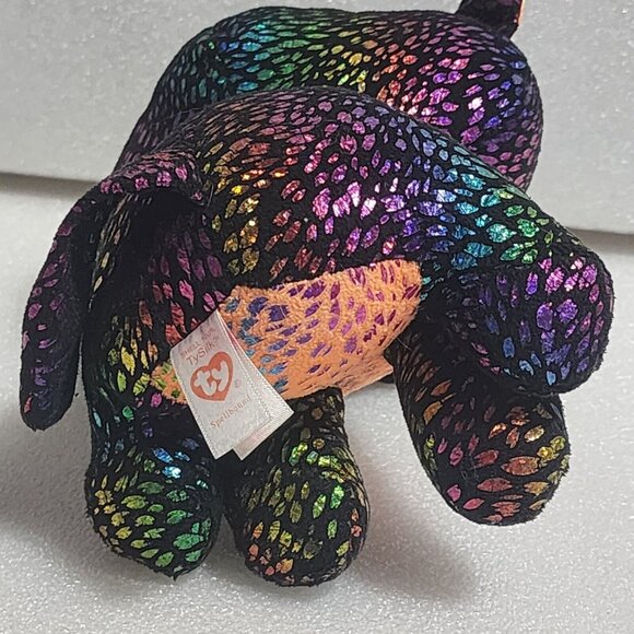 Ty Beanie Boos Buddies SPELLBOUND Rainbow Shiny Cat Halloween Plush TySilk 9" - Picture 4 of 5